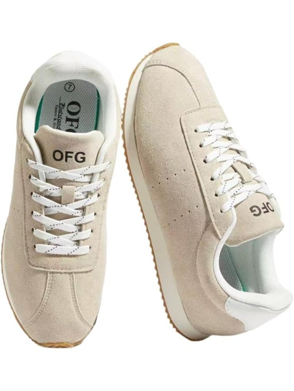 Women's Beige Comfortable Low Top Classic Retro Running Lightweight Sneakers